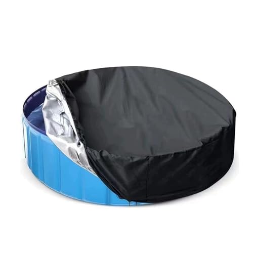SJASD Abdeckung Hundepools Faltbarer UV Pool Poolabdeckung Rund mit Kordelzug,Poolabdeckung Hundepool Wasserdicht und Staubdicht für Hund und Kinderpool(Size:243 * 20CM) von SJASD