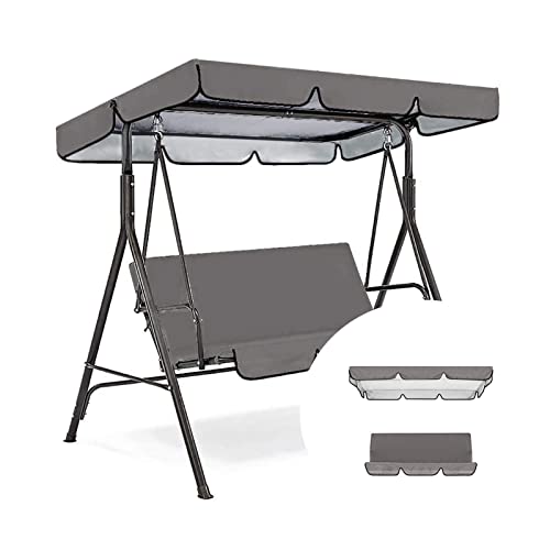 SJASD Hollywoodschaukel Ersatzdach Sonnendach mit Ersatz Sitzbezug,Universal 2 & 3-Sitzer Ersatzbezug Sonnendach Gartenschaukel Abdeckung ​Für Hollywoodschaukel Terrassenschaukel-Hängemattendach von SJASD