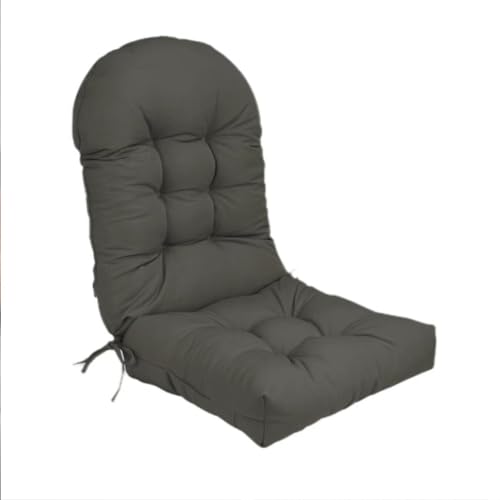 SJASD Sonnenschutz Schaukelstuhlauflage,Hohe Rückenlehne Adirondack Stuhlkissen,wasserdichte und UV Beständige Sitzpolster Wasserabweisende Hängematten Stuhlauflage Kissen für Garten(Color:Dark Gray) von SJASD