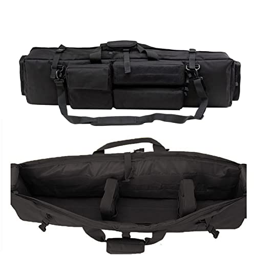 SJASD Waffenkoffer Gewehrtasche Doppel,Taktische Waffentasche 2 Langwaffen,Langwaffentasche/Futteral mit Doppelfach & Aussentaschen, Military Airsoft Gewehr Fall Schutztasche,100cm von SJASD