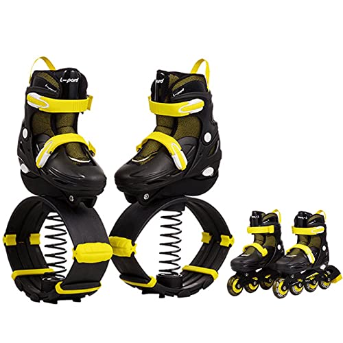 Springschuhe FüR Erwachsene,Anti-Schwerkraft Kangaroo Jumps Schuhe Laufschuhe für Kinder,2 in 1 Inline Skates und Känguru-Sprungstiefel für Fitness Abnehmen und Körperformung von SJASD