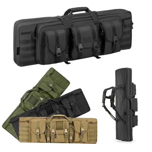Waffentasche Gewehrtasche, 93cm/108cm/118cm Taktische Gewehrfutteral Doppel Gewehrtasche,Wasserdichte Wanderrucksack Jagdausrüstung Langwaffentasche Langwaffenfutteral Rucksack für Jagd und Schießen von SJASD