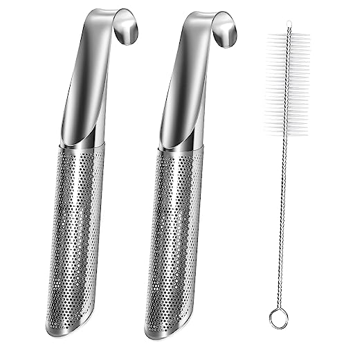 SJBAUTYO 304 Edelstahl Tee-Sieb für losen Tee,Tragbares Teesieb,Teeei Edelstahl,2 Stücks feinmaschig Teestab losen Tee wiederverwendbar von SJBAUTYO
