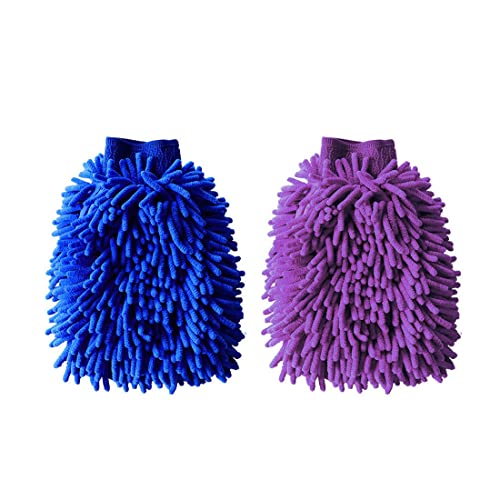 SJBAUTYO Wasserdicht Mikrofaser Auto-waschhandschuh,weicher Korallen Auto Chenille Waschhandschuh Handschuh,Mikrofasertücher,extrem weiche,entfernt hartnäckigen Schmutz mühelos von SJBAUTYO