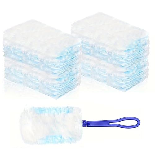 Staubmagnet Staubwedel, 20 Stück Staubmagnet Duster mit 1 Handgriff, Duster Tücher zum Reinigen von Staub und Schmutz Tierhaare Decken Staubwedel Ideal Gegen Staub von SJDOFU
