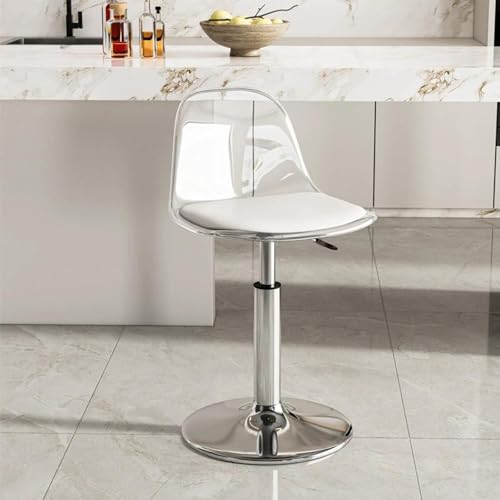 SJDUYD Barhocker-Set aus transparentem Acryl, höhenverstellbare drehbare Barhocker, moderner drehbarer Barhocker, Frühstücksbarhocker für die Kücheninsel Short Chair von SJDUYD
