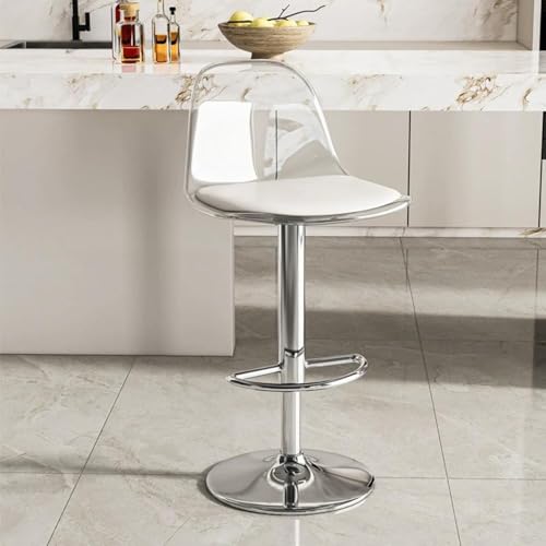 SJDUYD Barhocker-Set aus transparentem Acryl, höhenverstellbare drehbare Barhocker, moderner drehbarer Barhocker, Frühstücksbarhocker für die Kücheninsel high Chair von SJDUYD