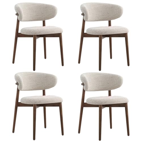 SJDUYD Esszimmerstühle aus Massivholz, modernes ergonomisches Esszimmerstuhl-Set, Wohnzimmer-Hotelstühle, Restaurants, Stoffstühle, Softpack-Stühle 4 Pieces von SJDUYD