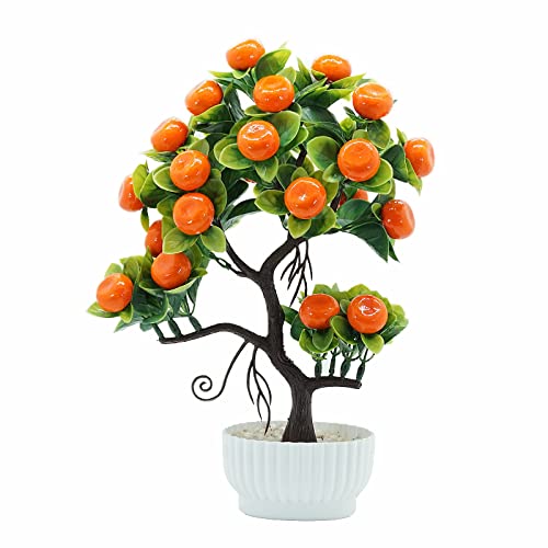 SJDWDX Künstliche Früchte, 22 Früchte Simulation Mini Orangenbaum Pfirsichbaum Zitronenbaum Bonsai für Home Tischdekoration von SJDWDX