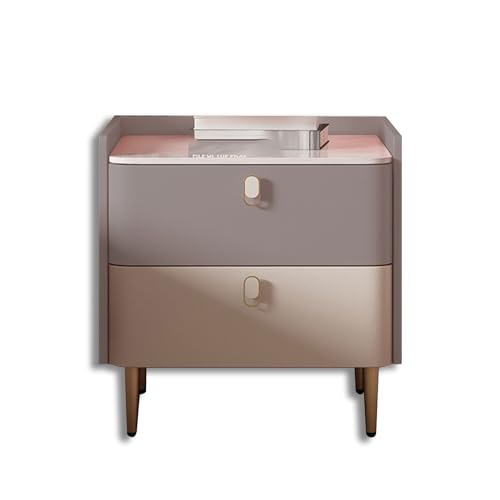 Hoher Nachttisch mit Schubladen, moderner Akzent Nachttisch, mit Schubladen, Endtisch mit Lagerung für Schlafzimmer, Holzseiten -Couch -Tische für kleine Räume (Farbe: Braun, Größe: 40 * 40 * 45c von SJFJJKD