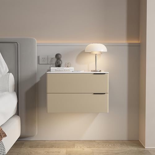 Khaki schwimmender Eitelkeitstisch mit Schubladen, ein Bücherregal mit wand montiertem Schlafzimmer, schwimmender Nachttisch mit Glasoberflächen -Regalen, für junge Menschen, für Küchenpraxis, Khaki, Khaki schwimmender Eitelkeitstisch mit Schubladen, ein Bücherregal mit wand montiertem Schlafzimmer, schwimmender Nachttisch mit Glasoberflächen -Regalen, für junge Menschen, für Küchenpraxis, Khaki, von SJFJJKD