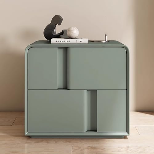Moderner Schlafzimmer Nachttisch, klein mit Schubladen, Seitentische Schlafzimmer, rustikales Endtisch Schlafzimmer, Holzschrankständer für Sofa, für Schlafzimmer/Wohnzimmer/Lernen (Vert, 50 x 40 x von SJFJJKD