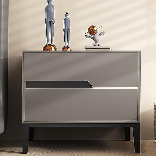Moderner massives Holz Nachttisch mit kreativer Lederschubladengriff Design großer Kapazität Multi -Farbe ideal für Wohnzimmer und Schlafzimmer (dunkel) Friendship Years von SJFJJKD