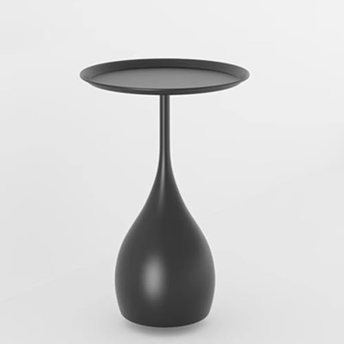 Moderner minimalistischer Endtisch für Wohnzimmer Schlafzimmer Luxus kleiner Couchtisch mit schwarzem Finish -Sofa Nachttisch oder Ecktisch mit Kaffeetablettregal Elegante Akzentmöbel für Friendship von SJFJJKD