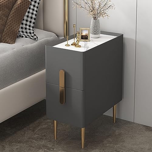 Moderner minimalistischer schmaler Nachttisch mit 2 Schubladen für kleine Räume stilvoller schlanker Nachttisch für Wohnzimmer Schlafzimmer perfekt für Sofa -Tisch in Badezimmer oder Balkon Svart von SJFJJKD
