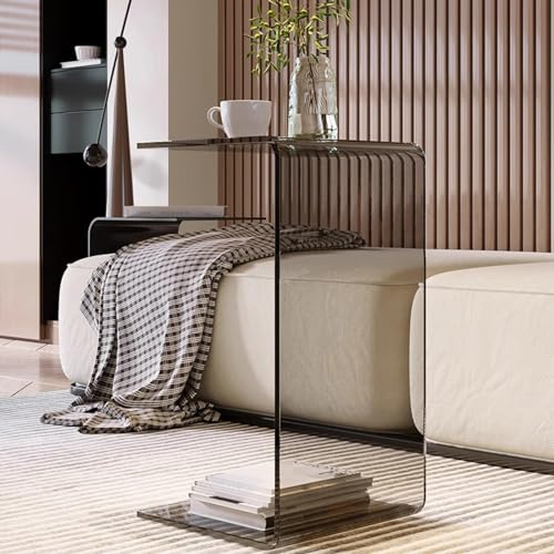 SJFJJKD C -Formsofa Seitentisch für Wohnzimmer und Schlafzimmer Kleiner Couchtisch mit Acryl -Finish -Nachttisch für Büro- und Endtisch unter Sofa moderner und stilvoller Design Friendship Years von SJFJJKD