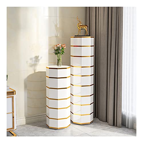 SJFJJKD Gold 127 cm Metallschuh Lazy Susan Spinning Eckregal Turmschrank Vertikale Aufbewahrung Moderner 306° drehbarer Spinnschuh-Organizer für den Eingang Friendship Years von SJFJJKD