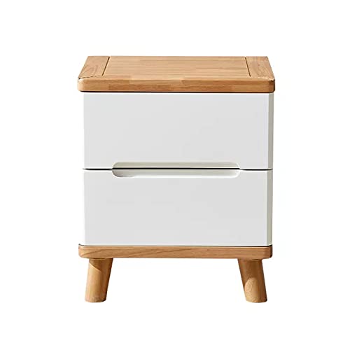 SJFJJKD Holz 2 Schubladen Nachttisch mit robusten 4 hölzernen Beinen, Sofa Seitentisch Endtisch für Schlafzimmer Wohnzimmer, H46.9 x W40.3 x D36.4 cm Nachttisch Nagentisch Friendship Years von SJFJJKD