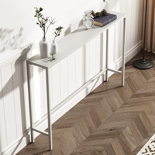 SJFJJKD Metallkonsolentisch mit einstellbaren Fußpolstern für Wohnzimmer und Flur weißer schmaler Sofa -Tisch für Foyer Decor Langes Nachtpolster Rack (1 Tier 120x15x75 cm) Friendship Years von SJFJJKD