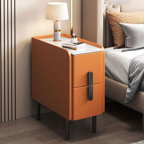 SJFJJKD Moderne 2 Schublade Nachttisch klein mit modisch orangefarbenem Design ideal für Schlafzimmer Wohnzimmer und Flur 30x40x50 cm Friendship Years von SJFJJKD