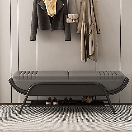 SJFJJKD Moderne Bank mit Ablagefach und Kunstleder-gepolstertem Sitz, Premium-Organizer für den Eingangsbereich mit Schuhaufbewahrung, 100 x 40 x 45 cm (39 x 16 x 18 Zoll) Friendship Years von SJFJJKD