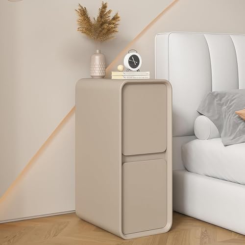 SJFJJKD Moderne Nachtständer mit 2 Schubladen für Schlafzimmer und Wohnzimmer schmal in Khaki (30 cm/11,8 Zoll) Friendship Years von SJFJJKD