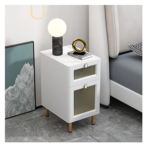 SJFJJKD Moderne einfache leichte Luxus -Nachttisch -Glas -Seitenschrankschiefer Holz Kleiner Sofa Schrank Nachttisch (Farbe: a) Friendship Years von SJFJJKD