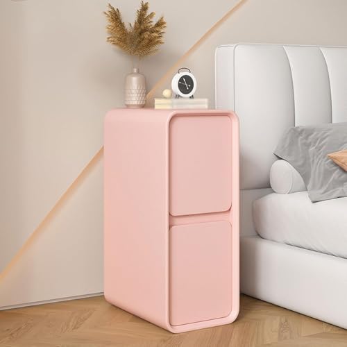 SJFJJKD Moderner Massivholz Nachttisch mit 2 Lagerschubladen für kleine Räume schlank für Wohnzimmer oder Schlafzimmer Stilvoller Endtisch für Lounge Couch 30cm Höhe Style33 Friendship Years von SJFJJKD