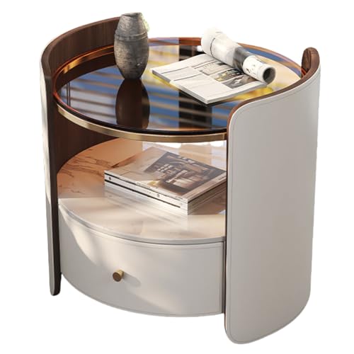 SJFJJKD Moderner Stil 3 Schicht mit offener Trennwand für Holz im Wohnzimmer Aufbewahrungsboden stehende Seitentisch in Weiß Friendship Years von SJFJJKD