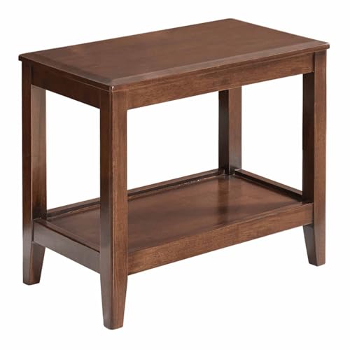 SJFJJKD Moderner quadratischer Endtisch mit festem Holzbein und offenem Bodenregal klein für Wohnzimmer oder Schlafzimmer Friendship Years von SJFJJKD