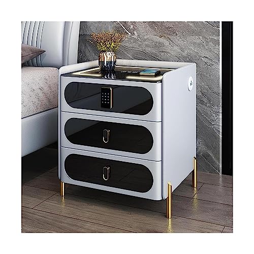 SJFJJKD Nachttischschrank mit LED -Licht und USB -Anschlüssen intelligenter Nachttisch -Organizer mit Schloss 3 Schubladen Holzendtisch Friendship Years SJFJJKD Nachttischschrank mit LED -Licht und USB -Anschlüssen intelligenter Nachttisch -Organizer mit Schloss 3 Schubladen Holzendtisch Friendship Years von SJFJJKD