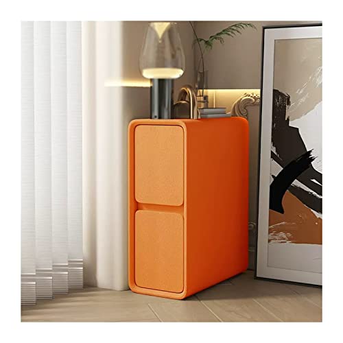 SJFJJKD Orange künstliches Leder Ultra schmale Holz Nachttisch Endtische Beizertisch Nachttisch Locker Sparende Design für Wohnzimmer Schlafzimmer Büro, vollständig montierter Nig Friendship Years von SJFJJKD