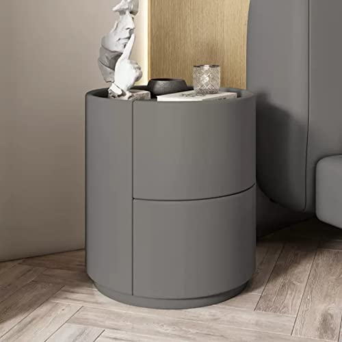 SJFJJKD Runder Nachttisch Massivholz mit 2 Schubladen Lagerschrank Moderne einfache Mini -Bett -Schlafzimmer -Endtische Friendship Years von SJFJJKD