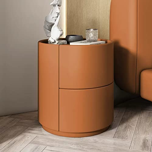 SJFJJKD Runder Nachttisch Massivholz mit 2 Schubladen Lagerschrank Moderne einfache Mini -Bett -Schlafzimmer -Endtische Friendship Years von SJFJJKD