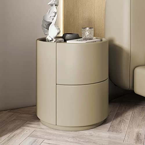 SJFJJKD Runder Nachttisch Massivholz mit 2 Schubladen Lagerschrank Moderne einfache Mini -Bett -Schlafzimmer -Endtische Friendship Years von SJFJJKD