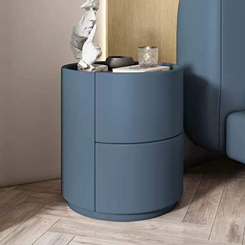 SJFJJKD Runder Nachttisch Massivholz mit 2 Schubladen Lagerschrank Moderne einfache Mini -Bett -Schlafzimmer -Endtische Friendship Years von SJFJJKD