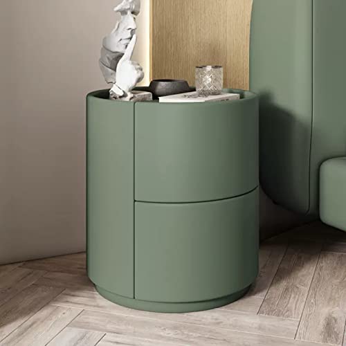 SJFJJKD Runder Nachttisch Massivholz mit 2 Schubladen Lagerschrank Moderne einfache Mini -Bett -Schlafzimmer -Endtische Friendship Years von SJFJJKD