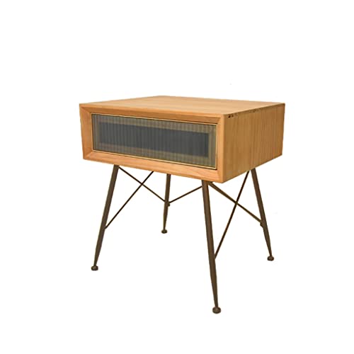 SJFJJKD Schlafzimmer Nachtständer Holz Klein einfaches Glas Krankenbettschließfach Schlafzimmer Retro Einschublade Nachttische (Farbe: D) Friendship Years von SJFJJKD