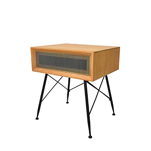 SJFJJKD Schlafzimmer Nachtständer Holz Klein einfaches Glas Krankenbettschließfächer Schlafzimmer Retro Einschublade Nachttische (Farbe: C) Friendship Years von SJFJJKD