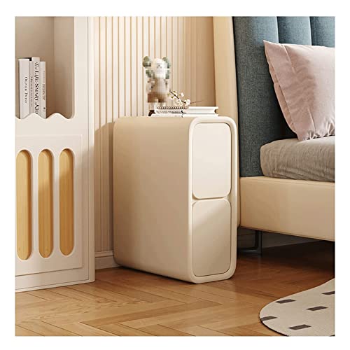SJFJJKD Schlanker Nachttisch mit 2 Schubladen Mikrofaser -Leder -Nachttisch für kleine Räume Minimalistische Sofa Seitentisch Schlafzimmermöbel Lagerschrank Friendship Years von SJFJJKD