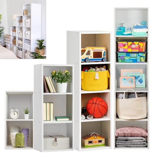 SJFJJKD Schrank, 3 Etagen, offenes Würfel-Bücherregal, würfelförmige Aufbewahrungseinheit für Dekorationen und Aufbewahrung, ideal für Wohnzimmer, Schlafzimmer, Büro, 32 cm x 24 cm x 80 cm von SJFJJKD