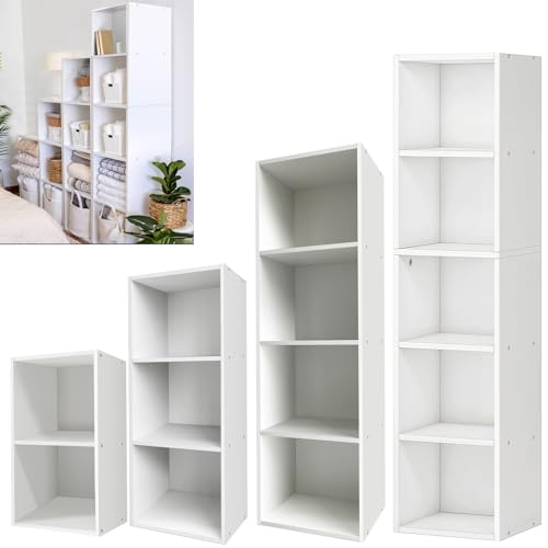 SJFJJKD Schrank 3 -Tier -Holzwürfel Bücherregal Storage Regale Einheit Cube Aufbewahrungseinheit für Büro Wohnzimmer 32 cm x 24 cm x 80 cm Friendship Years von SJFJJKD