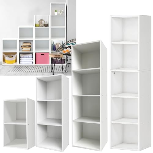 SJFJJKD Schrank 4 Stufe Open Cube Storage Regal Regal Cube Bücherregal freistehende Bücherregal Display -Regale für Wohnzimmer 32 cm x 24 cm x 106 cm Friendship Years von SJFJJKD