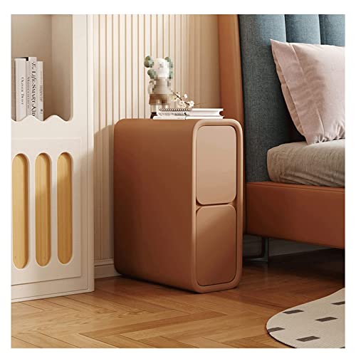 SJFJJKD Slim mit 2 Schubladen minimalistischer Nachttisch für kleine Räume Mikrofaser -Ledersofa Seitenisch Schlafzimmer Möbelspeicherschrank Friendship Years von SJFJJKD