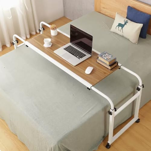 Überbettes Tischbett Beistischbett Schreibtisch für Laptop und Schreiben von Rollbetttisch Rolling -Tablett über den Betttisch mit Rädern über dem Betttisch mit verstellbaren Rädern (Größe: 120 * 46 von SJFJJKD