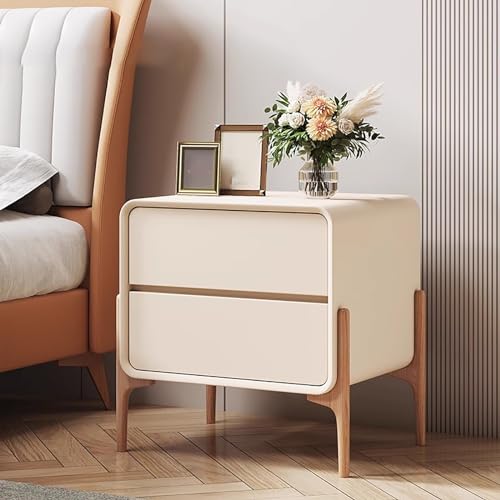 Weißer Nachttisch -Bett -Tisch mit großer Kapazitätspeicher und einfacher Baugruppe perfekt für kleine Räume (beige 50x40x ...) Friendship Years von SJFJJKD