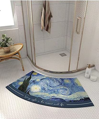 Eleganter, gebogener Badteppich, Kieselgur Erde, Badezimmerteppich, wasserabsorbierend, Gummi-Rückseite, rutschfest, weich, langlebig, Bodenmatte für die Eckdusche Eleganter, gebogener Badteppich, Kieselgur Erde, Badezimmerteppich, wasserabsorbierend, Gummi-Rückseite, rutschfest, weich, langlebig, Bodenmatte für die Eckdusche von SJH