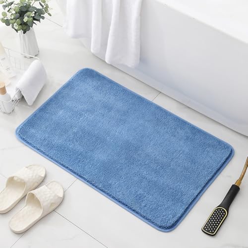 Flauschige, zottelige, weiche Badematte, rutschfeste Badematte, maschinenwaschbar, Badezimmer-Bodenmatte für Nassbereich, super saugfähiges Wasser, schnell trocknend, Blau, 70 x 140 cm, 2 Stück Flauschige, zottelige, weiche Badematte, rutschfeste Badematte, maschinenwaschbar, Badezimmer-Bodenmatte für Nassbereich, super saugfähiges Wasser, schnell trocknend, Blau, 70 x 140 cm, 2 Stück von SJH