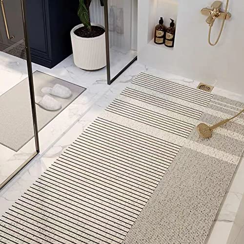 Luxus Badematte PVC Anti Rutsch Teppich Luffa Teppich für Innen Dusche Waschbar Bodenteppich Rechteckig Atmungsaktiv Badezimmerteppich für Nassbereiche von SJH