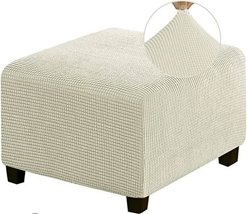Quadratischer Fußhocker-Bezug, Stretch-Ottomanen-Sitzbezug, staubdichte Fußstützen-Schonbezüge, rutschfest, dicker, Fußhocker-Schutz für Wohnzimmer von SJH